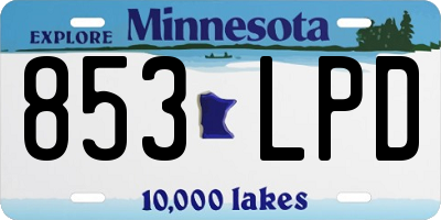 MN license plate 853LPD