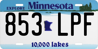 MN license plate 853LPF