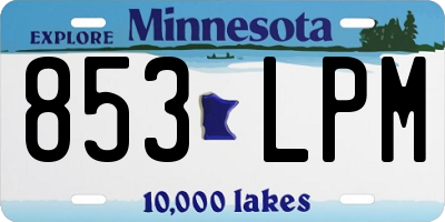MN license plate 853LPM