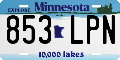 MN license plate 853LPN