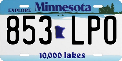 MN license plate 853LPO