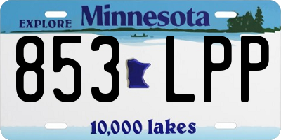 MN license plate 853LPP