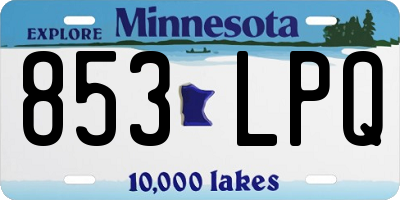 MN license plate 853LPQ