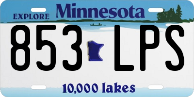 MN license plate 853LPS