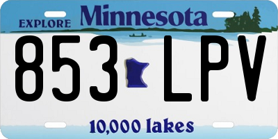MN license plate 853LPV