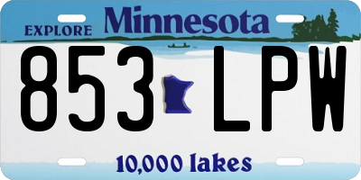 MN license plate 853LPW