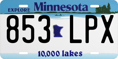 MN license plate 853LPX