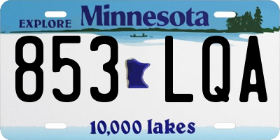 MN license plate 853LQA
