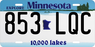 MN license plate 853LQC