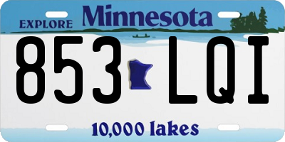 MN license plate 853LQI