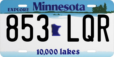 MN license plate 853LQR