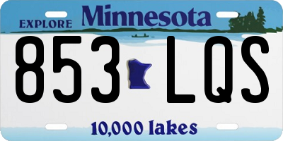 MN license plate 853LQS