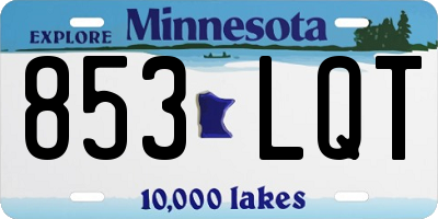 MN license plate 853LQT