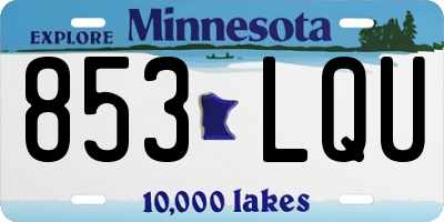 MN license plate 853LQU