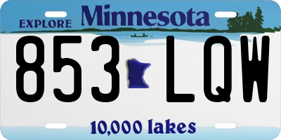 MN license plate 853LQW