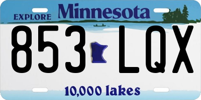 MN license plate 853LQX