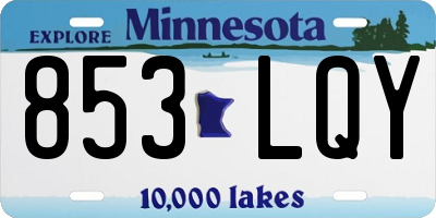 MN license plate 853LQY