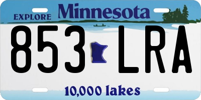MN license plate 853LRA