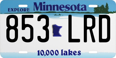 MN license plate 853LRD