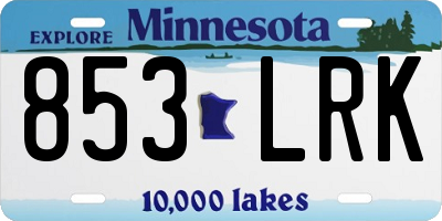 MN license plate 853LRK