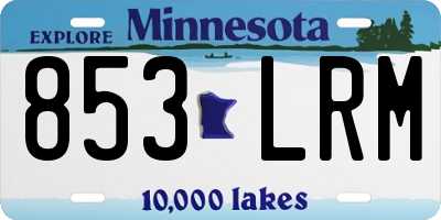 MN license plate 853LRM