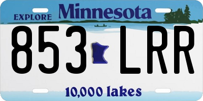 MN license plate 853LRR