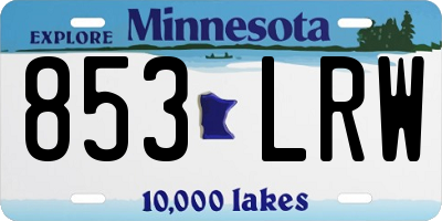 MN license plate 853LRW