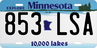 MN license plate 853LSA