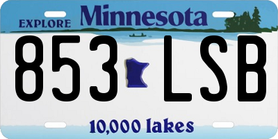 MN license plate 853LSB