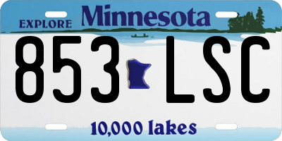 MN license plate 853LSC