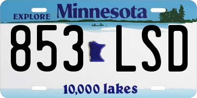 MN license plate 853LSD