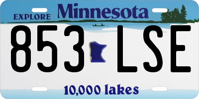 MN license plate 853LSE