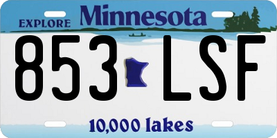 MN license plate 853LSF