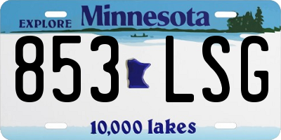 MN license plate 853LSG