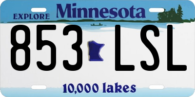 MN license plate 853LSL