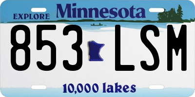 MN license plate 853LSM