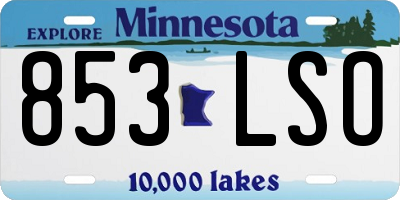 MN license plate 853LSO