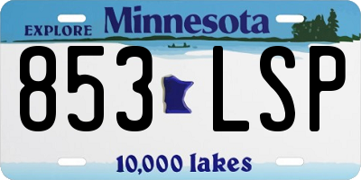 MN license plate 853LSP