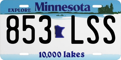 MN license plate 853LSS