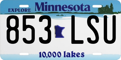 MN license plate 853LSU