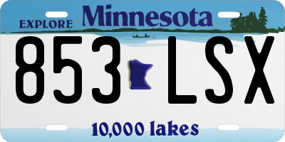 MN license plate 853LSX