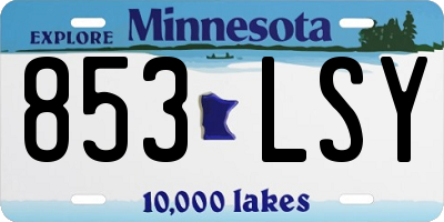 MN license plate 853LSY