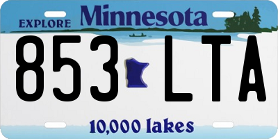 MN license plate 853LTA