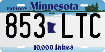 MN license plate 853LTC