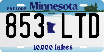 MN license plate 853LTD