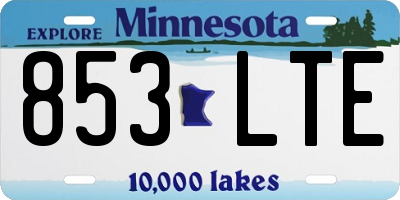 MN license plate 853LTE