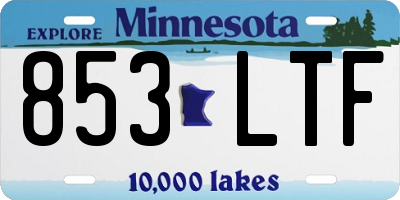 MN license plate 853LTF