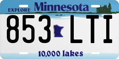 MN license plate 853LTI
