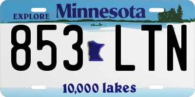 MN license plate 853LTN