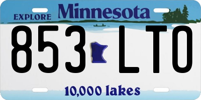 MN license plate 853LTO